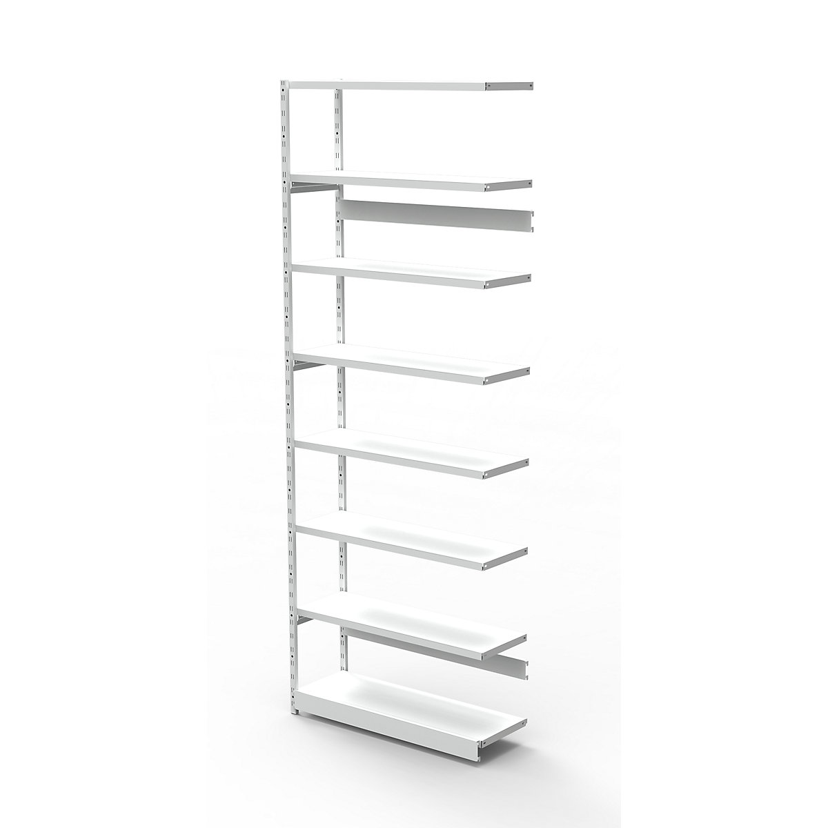 Boltless office shelving unit, without rear wall