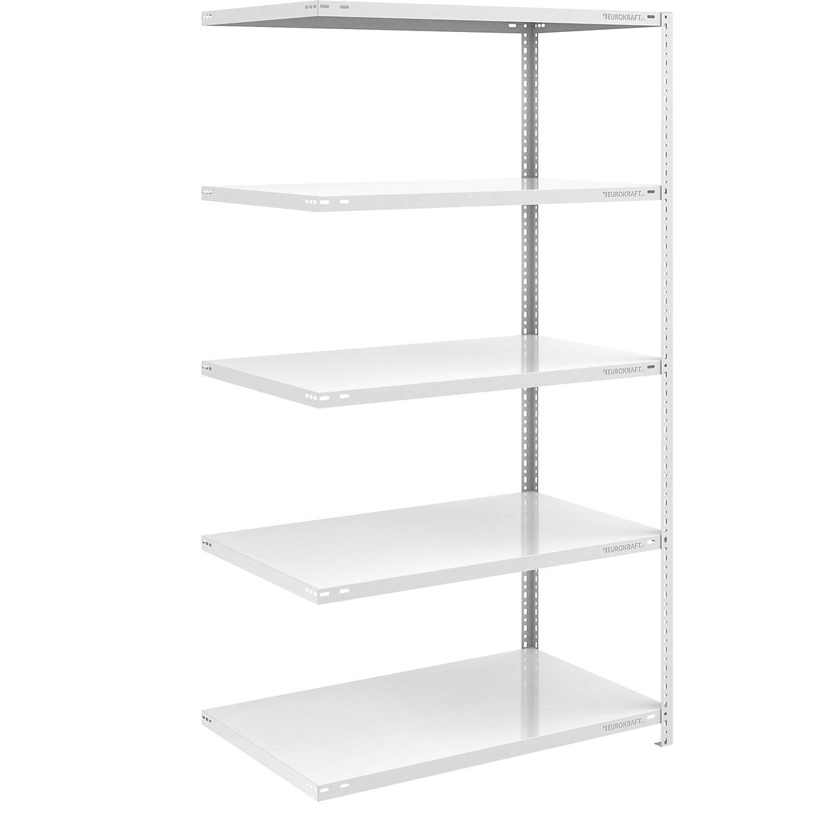 Bolt-together shelving, light duty – eurokraft pro, double-sided, HxWxD 2000 x 1000 x 800 mm, grey, extension shelf unit-76