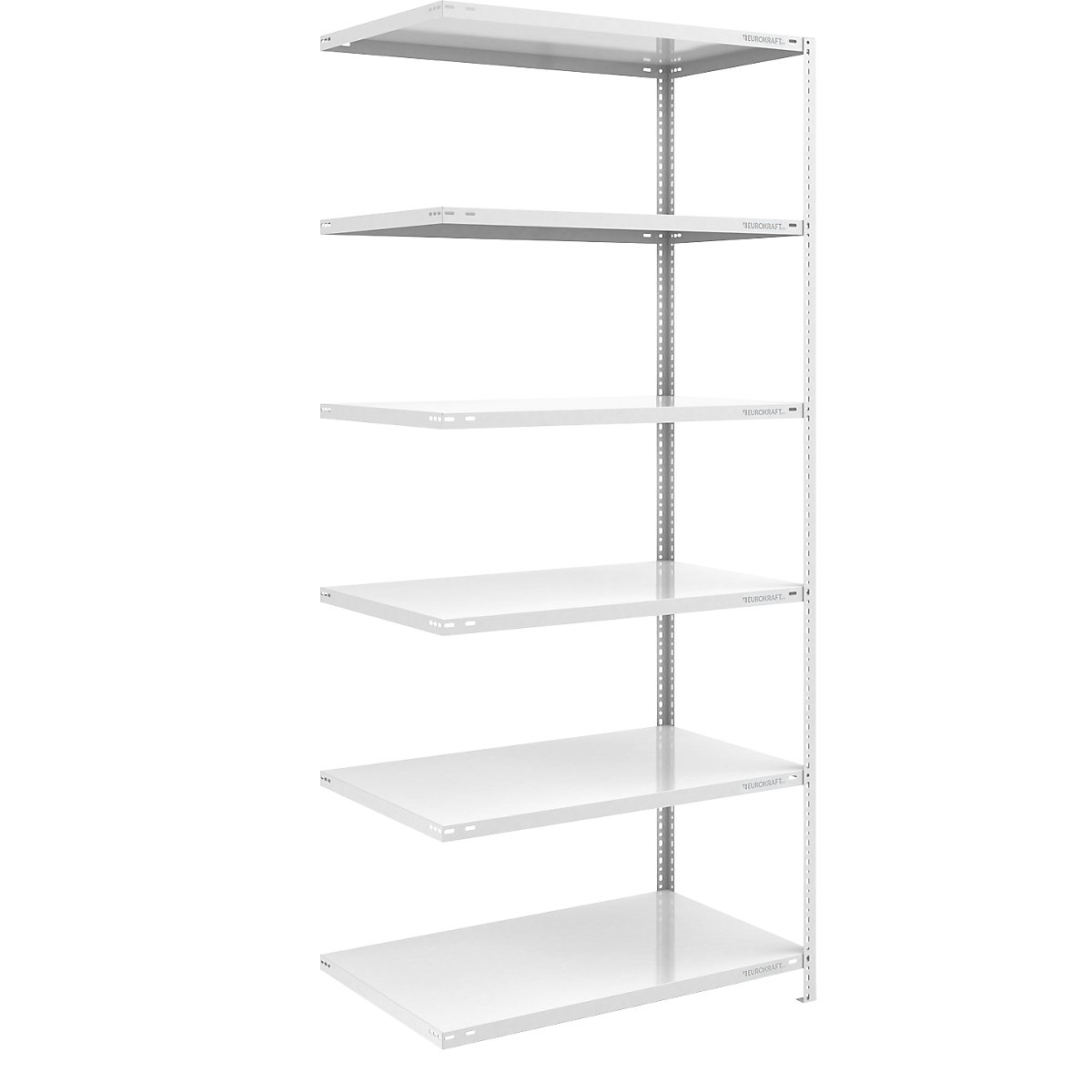 Bolt-together shelving, light duty – eurokraft pro, double-sided, HxWxD 2500 x 1000 x 800 mm, grey, extension shelf unit-116