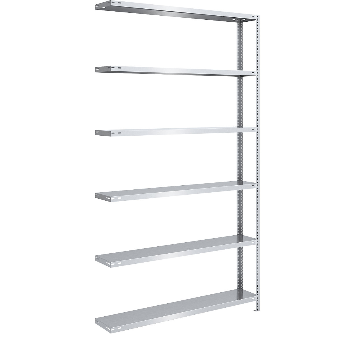 Bolt-together shelving, light duty – eurokraft pro, double-sided, HxWxD 2500 x 1300 x 300 mm, zinc plated, extension shelf unit-97