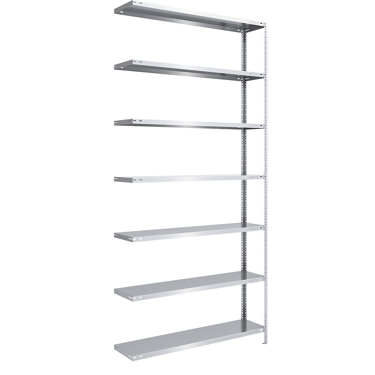 Bolt-together shelving, light duty – eurokraft pro, double-sided, HxWxD 3000 x 1300 x 400 mm, zinc plated, extension shelf unit-128