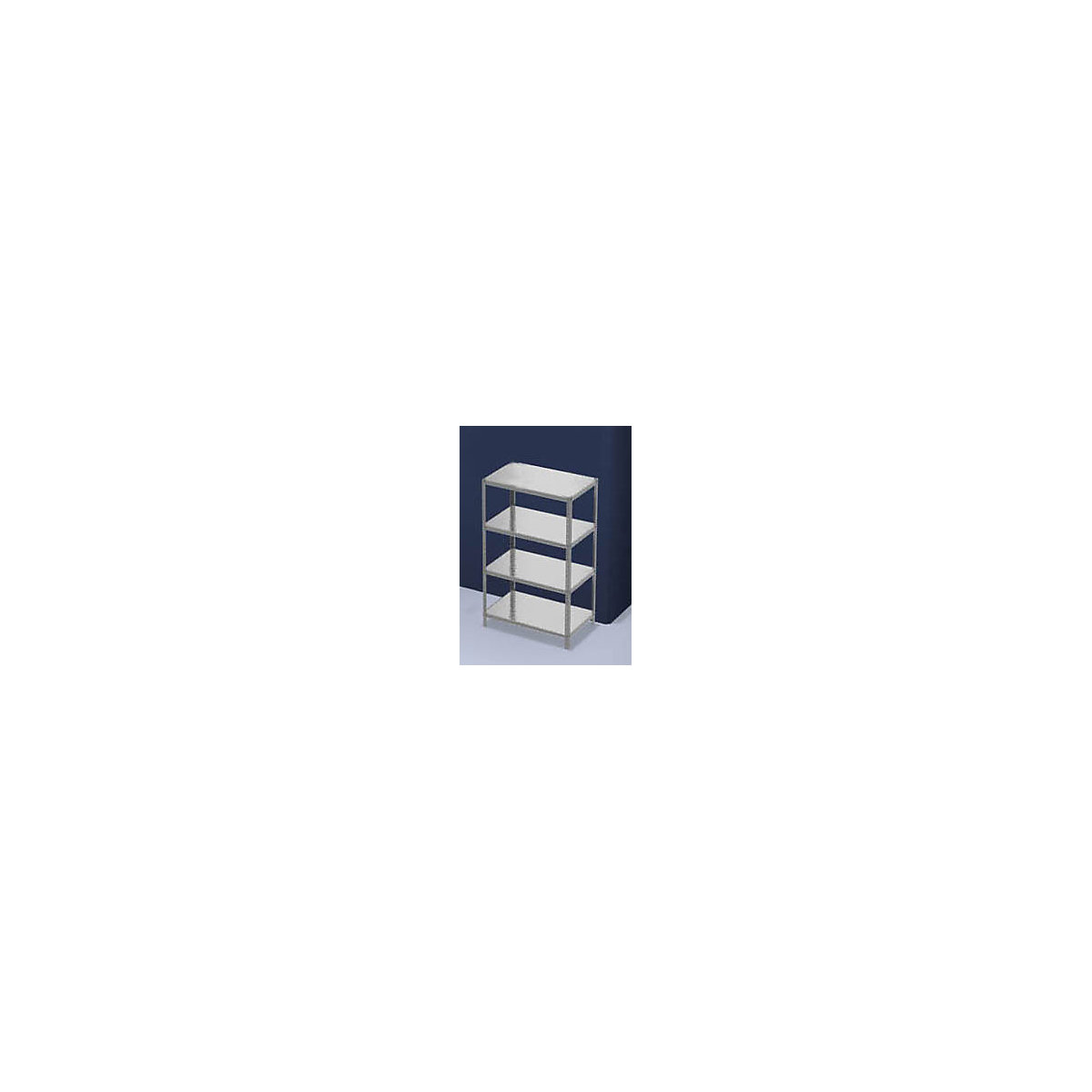 Bolt-together shelving, light duty – eurokraft pro, double-sided, HxWxD 1500 x 1000 x 600 mm, zinc plated, standard shelf unit-134