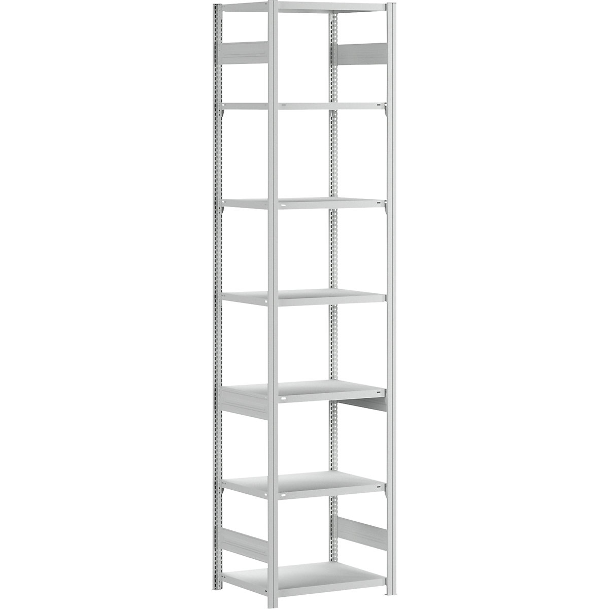 Boltless shelving unit, light duty – eurokraft pro, double-sided, HxWxD 3000 x 750 x 600 mm, grey, standard shelf unit-13