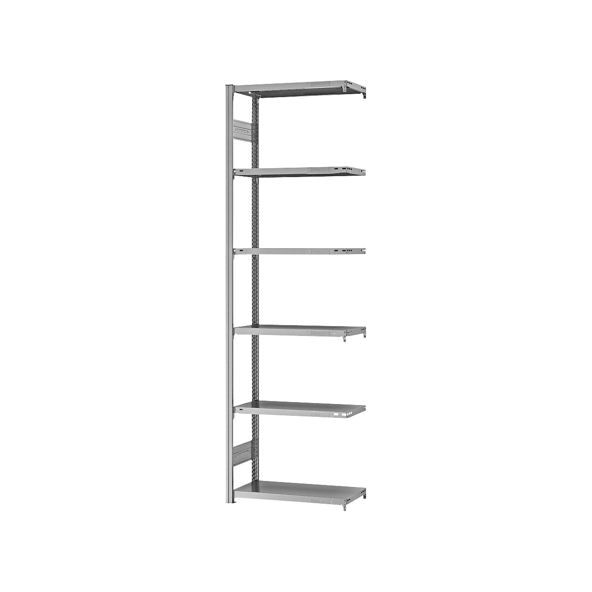 Boltless shelving unit, light duty – eurokraft pro, double-sided, HxWxD 2500 x 750 x 300 mm, zinc plated, extension shelf unit-99