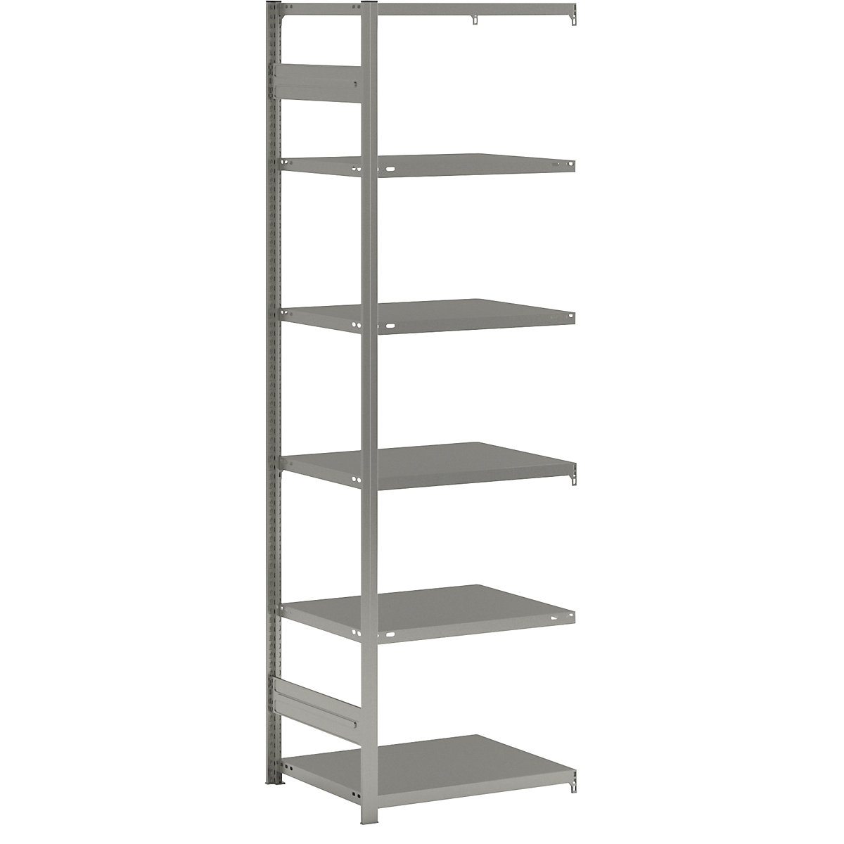 Boltless shelving unit, light duty – eurokraft pro, double-sided, HxWxD 2500 x 750 x 600 mm, zinc plated, extension shelf unit-96