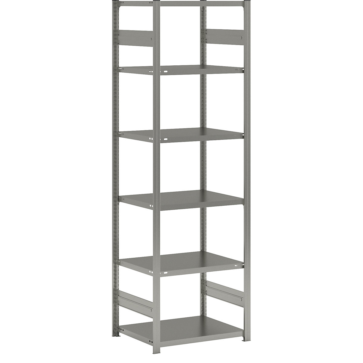 Boltless shelving unit, light duty – eurokraft pro, double-sided, HxWxD 2500 x 750 x 600 mm, zinc plated, standard shelf unit-78