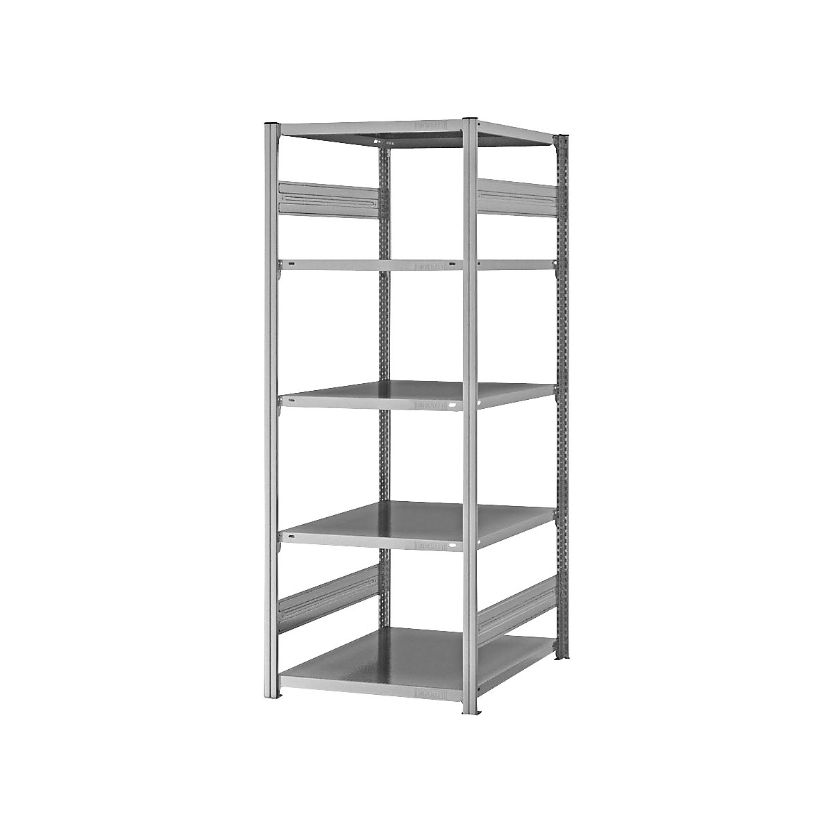 Boltless shelving unit, light duty – eurokraft pro, double-sided, HxWxD 2000 x 750 x 800 mm, zinc plated, starter shelf unit-119
