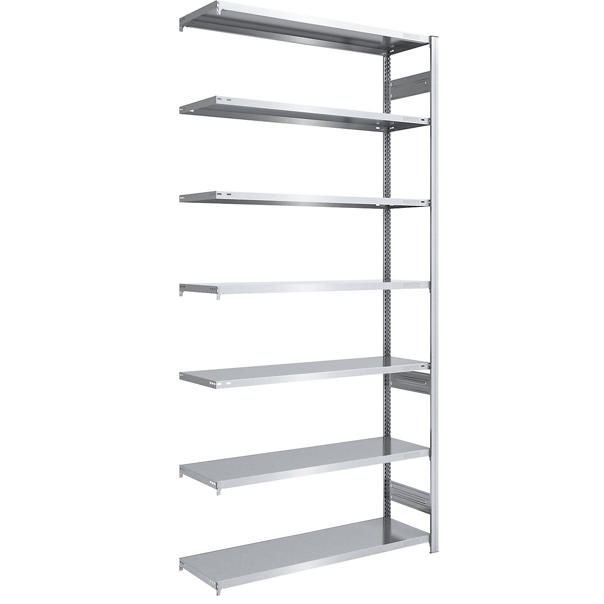 Boltless shelving unit, medium duty – eurokraft pro, double-sided, HxWxD 3000 x 1300 x 500 mm, zinc plated, extension shelf unit-4
