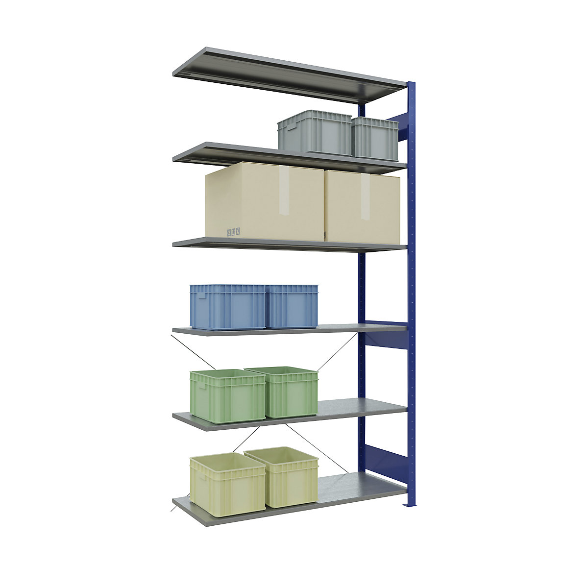 Boltless shelving unit – eurokraft pro (Product illustration 125)-124
