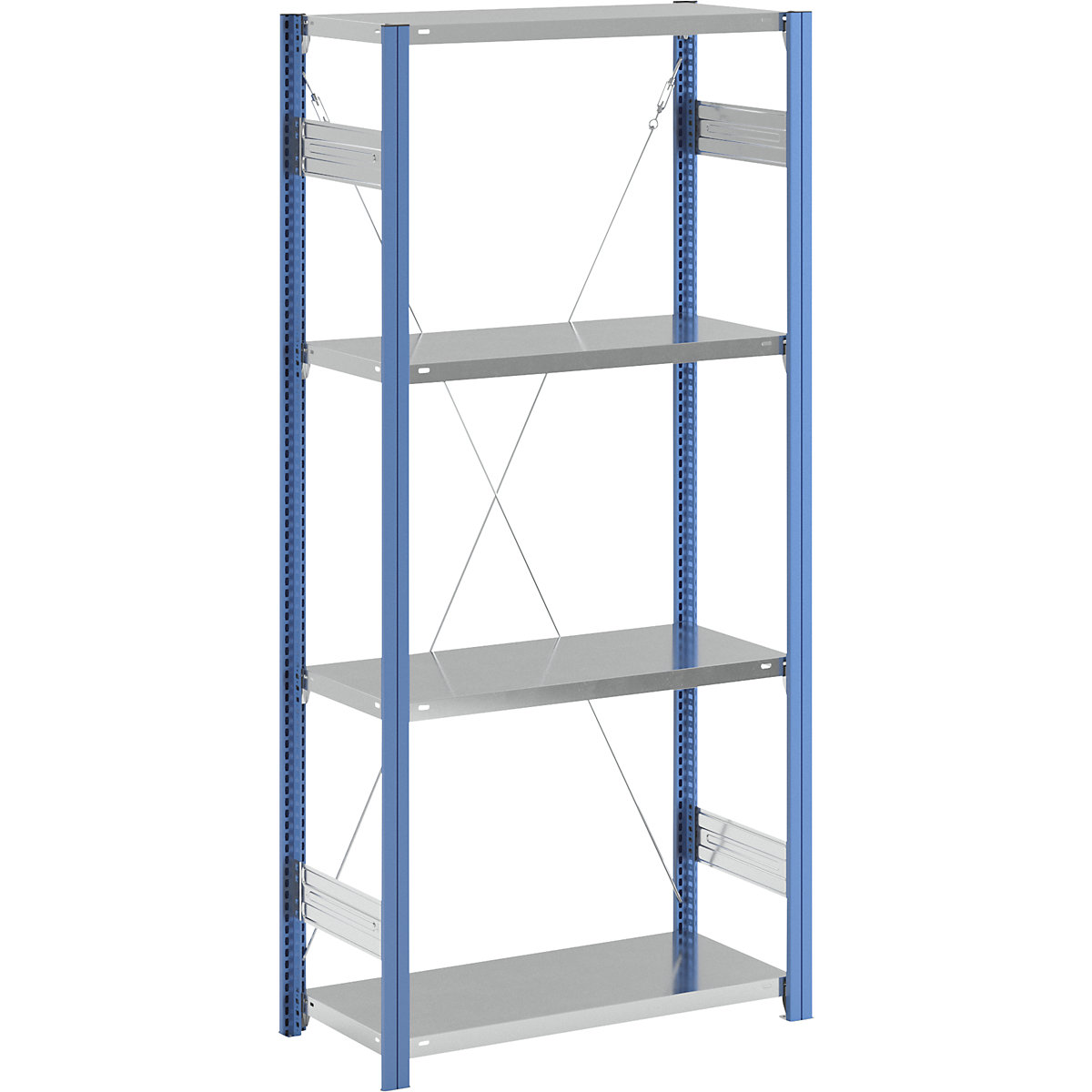 Boltless shelving unit – eurokraft pro, blue / zinc plated, shelf height 2000 mm, shelf width 965 mm, standard shelf unit, shelf depth 450 mm-29