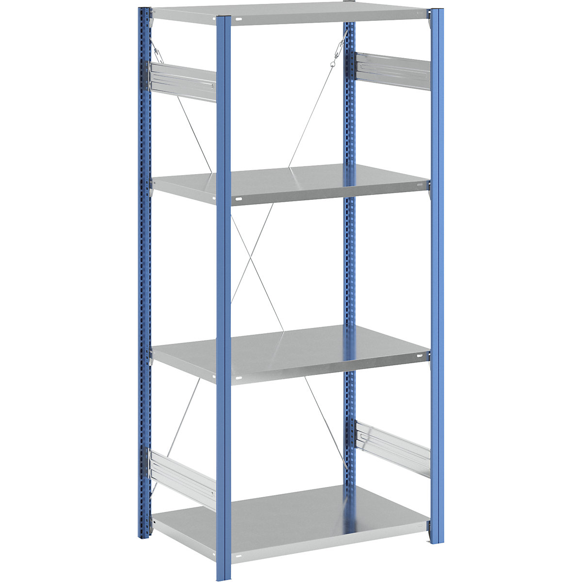 Boltless shelving unit – eurokraft pro, blue / zinc plated, shelf height 2000 mm, shelf width 965 mm, standard shelf unit, shelf depth 650 mm-14