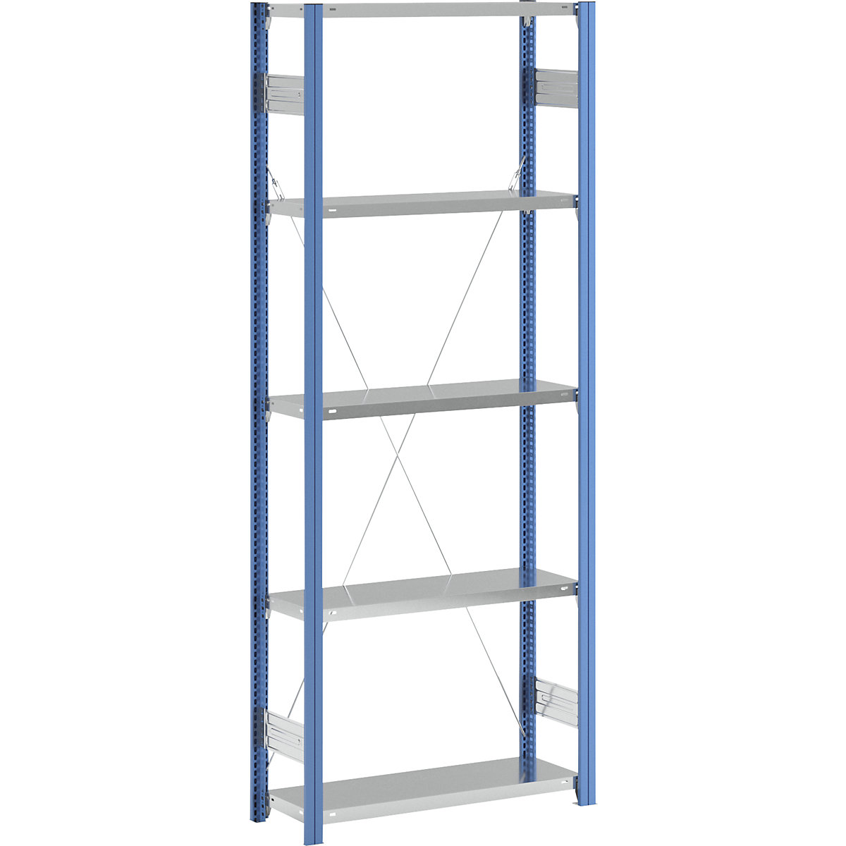 Boltless shelving unit – eurokraft pro, blue / zinc plated, shelf height 2350 mm, shelf width 965 mm, standard shelf unit, shelf depth 350 mm-8
