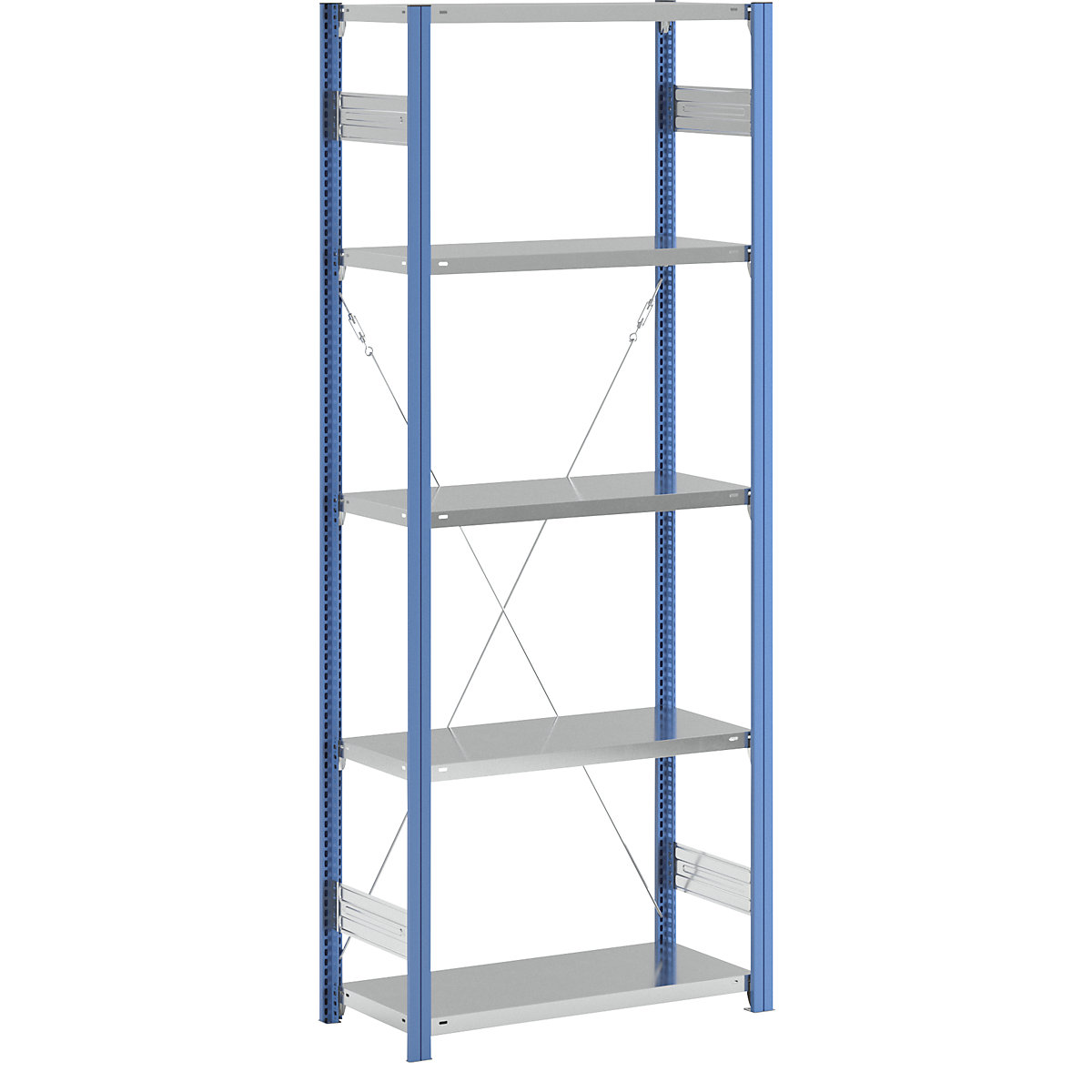 Boltless shelving unit – eurokraft pro, blue / zinc plated, shelf height 2350 mm, shelf width 965 mm, standard shelf unit, shelf depth 450 mm-19