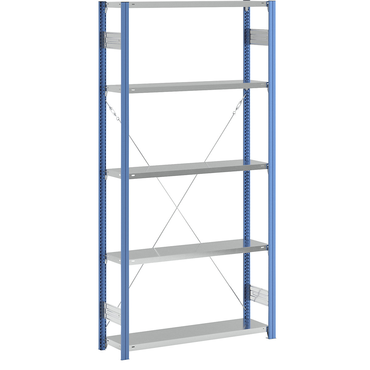 Boltless shelving unit – eurokraft pro, blue / zinc plated, shelf height 2350 mm, shelf width 1215 mm, standard shelf unit, shelf depth 350 mm-20
