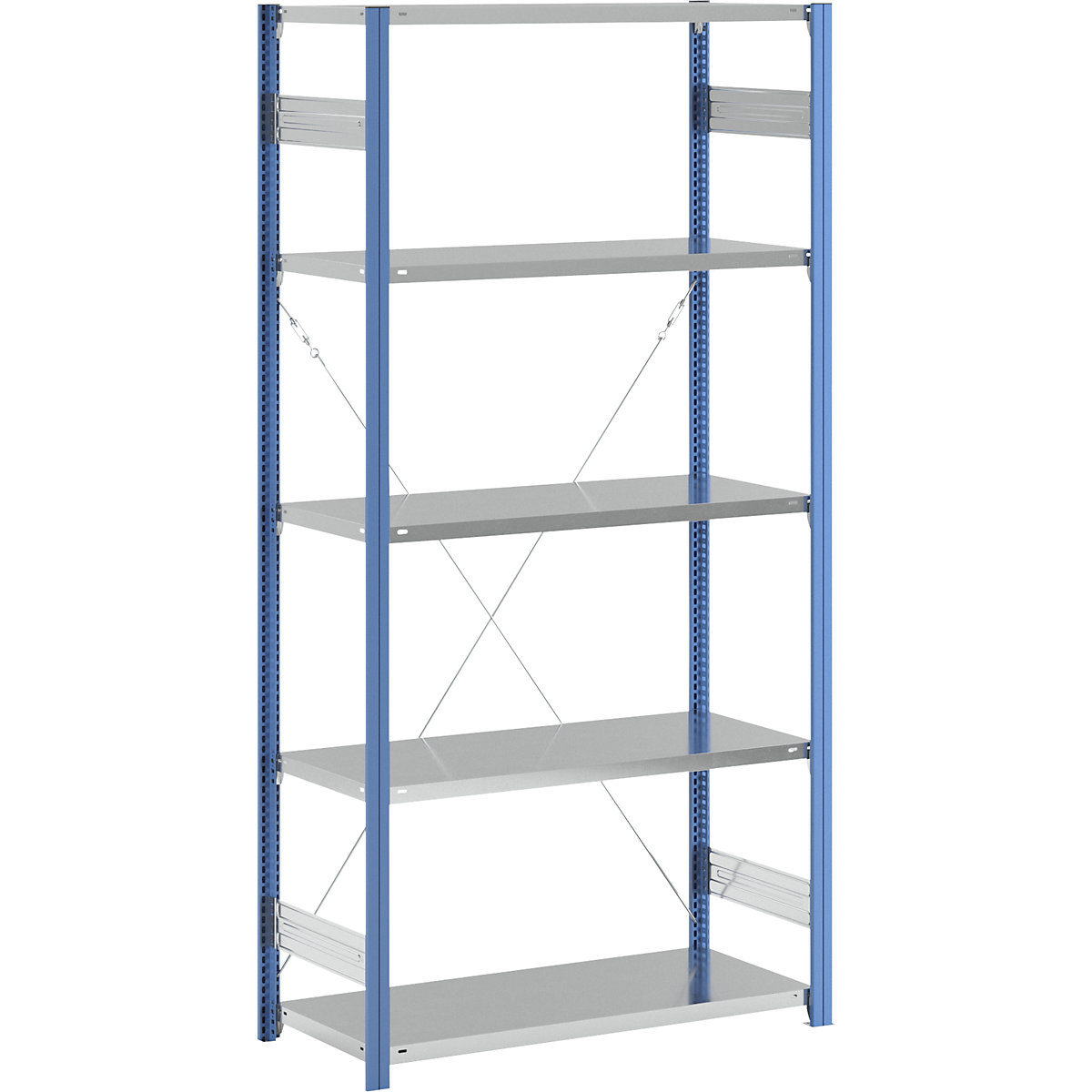Boltless shelving unit – eurokraft pro, blue / zinc plated, shelf height 2350 mm, shelf width 1215 mm, standard shelf unit, shelf depth 550 mm-22