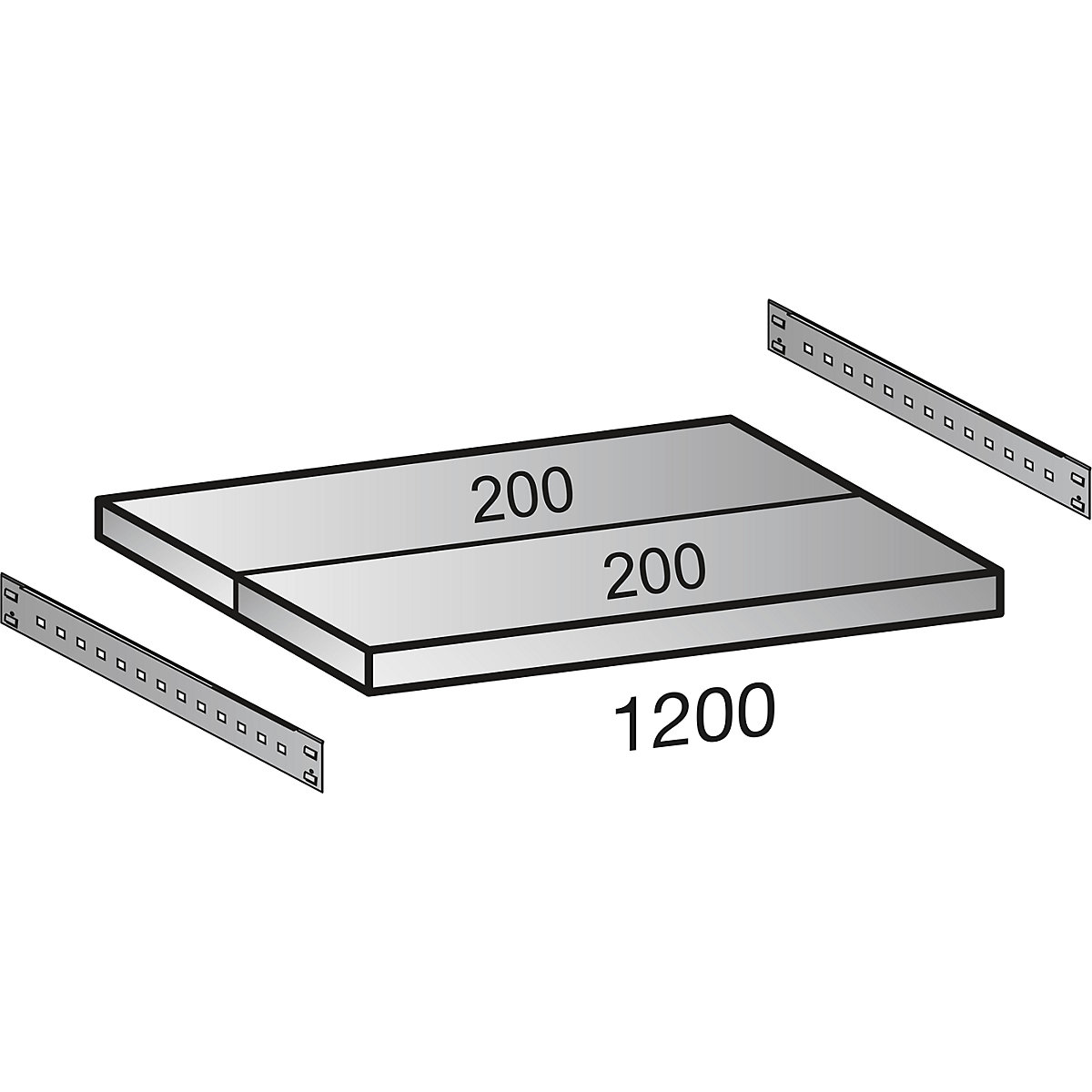 Boltless shelving unit, zinc plated, 7 shelves (Product illustration 108)-107