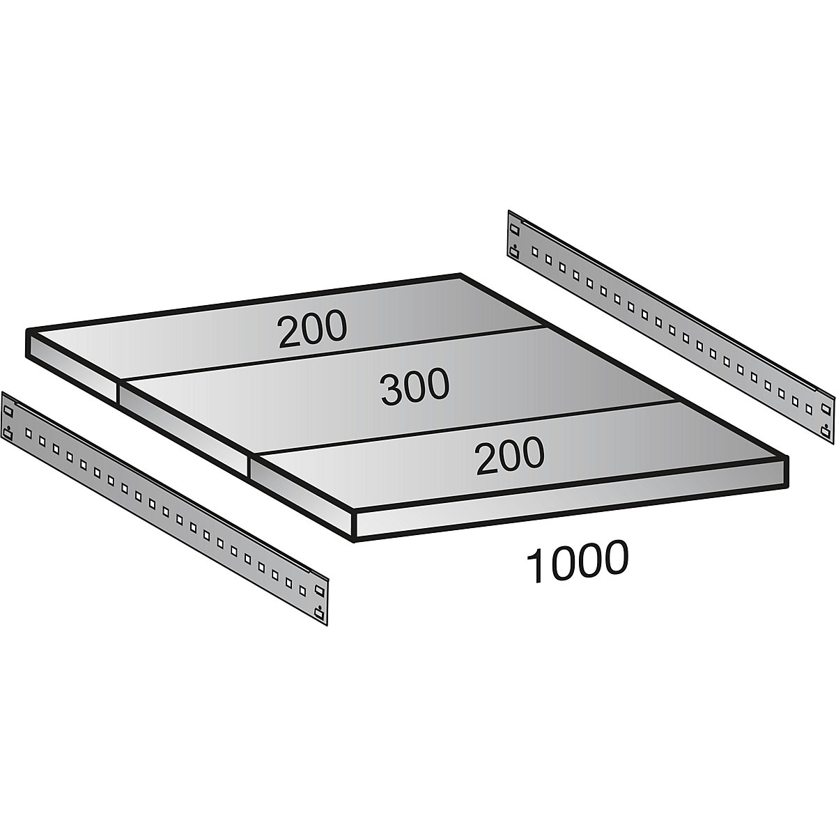 Boltless shelving unit, zinc plated, 7 shelves (Product illustration 114)-113