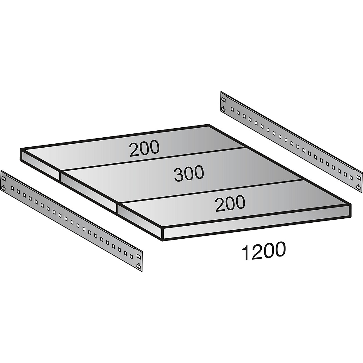 Boltless shelving unit, zinc plated, 7 shelves (Product illustration 101)-100