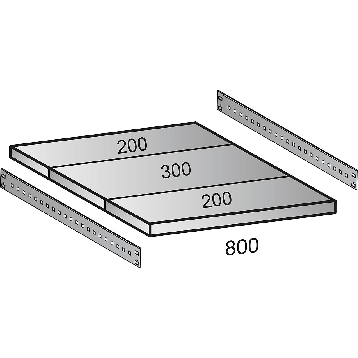 Boltless shelving unit, zinc plated, 7 shelves (Product illustration 115)-114