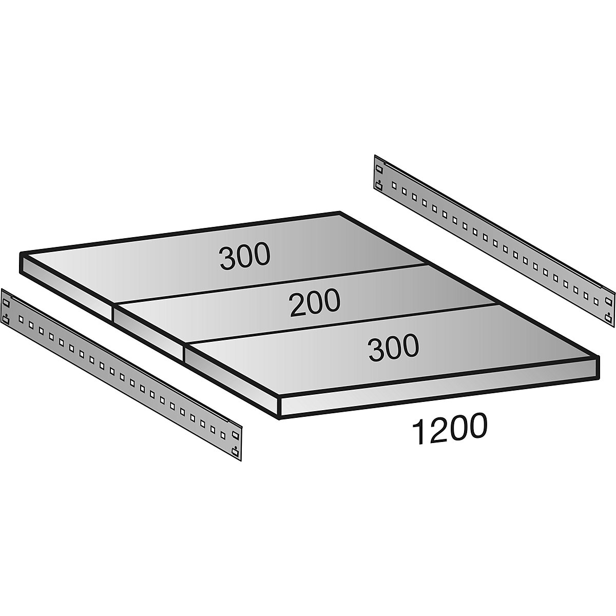 Boltless shelving unit, zinc plated, 7 shelves (Product illustration 118)-117