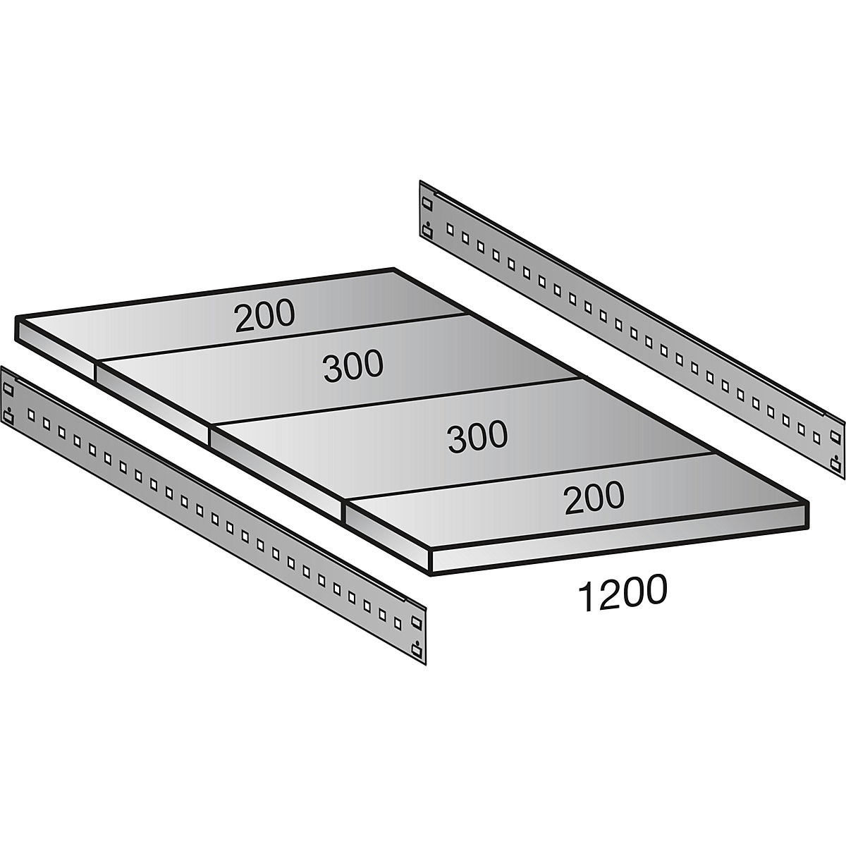 Boltless shelving unit, zinc plated, 7 shelves (Product illustration 110)-109