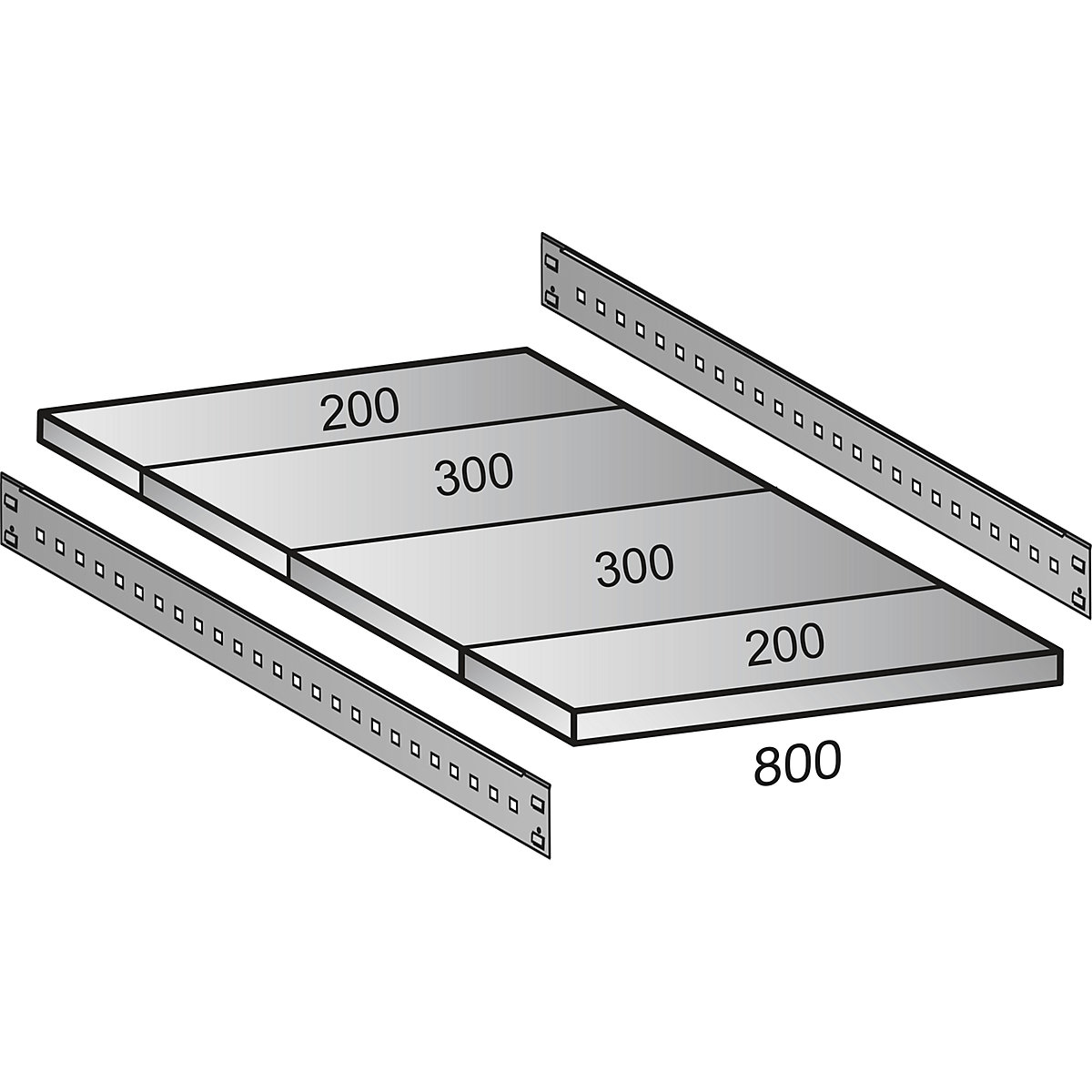 Boltless shelving unit, zinc plated, 7 shelves (Product illustration 102)-101