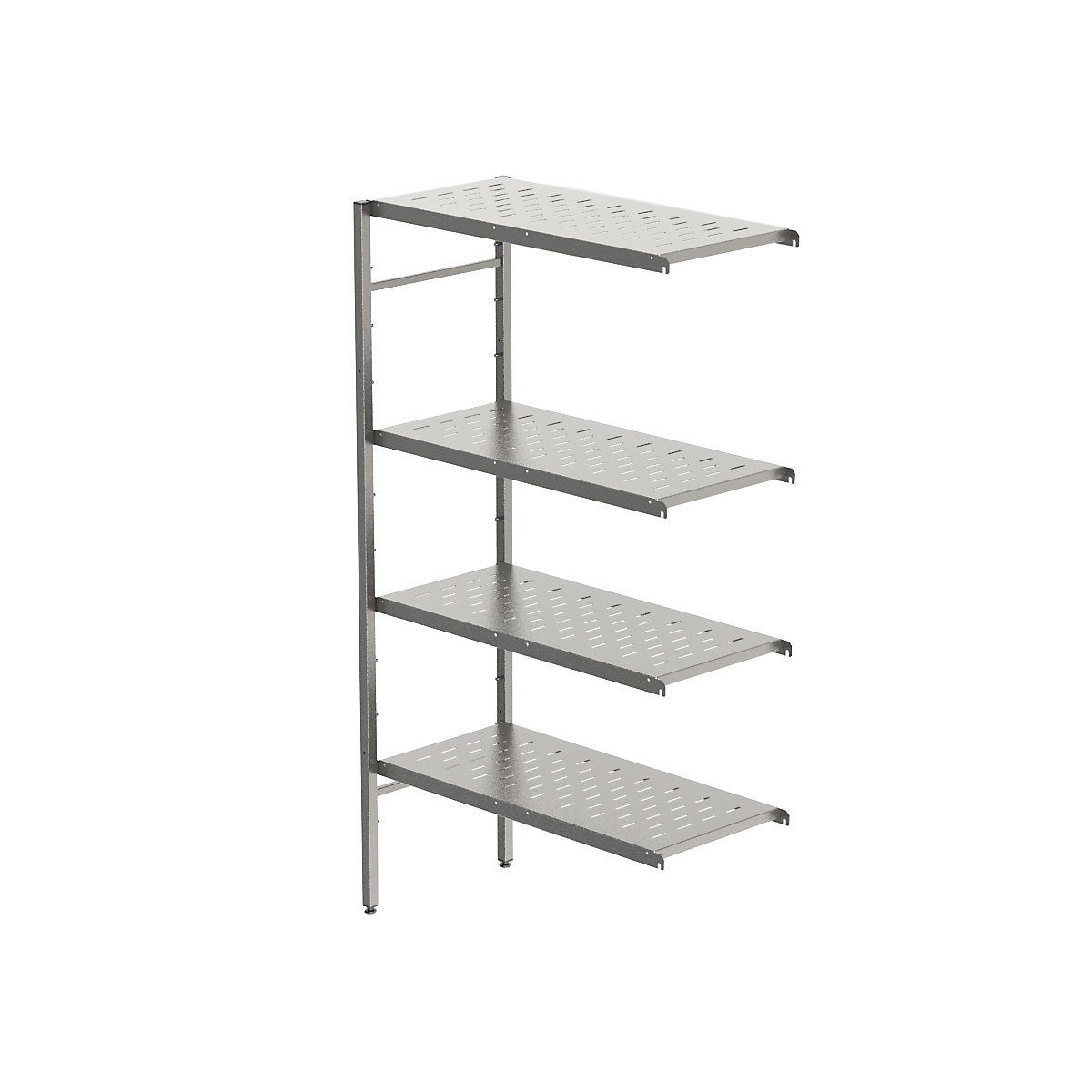 Stainless steel boltless shelf unit, 4 perforated shelves (Product illustration 3)-2