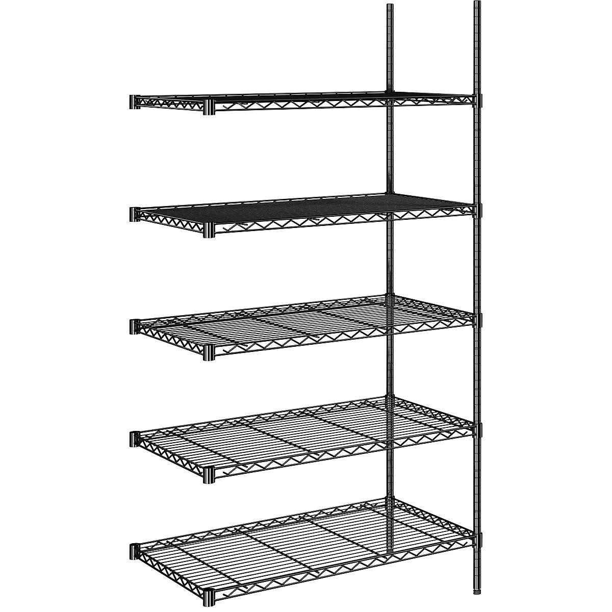Steel wire mesh shelf unit, black