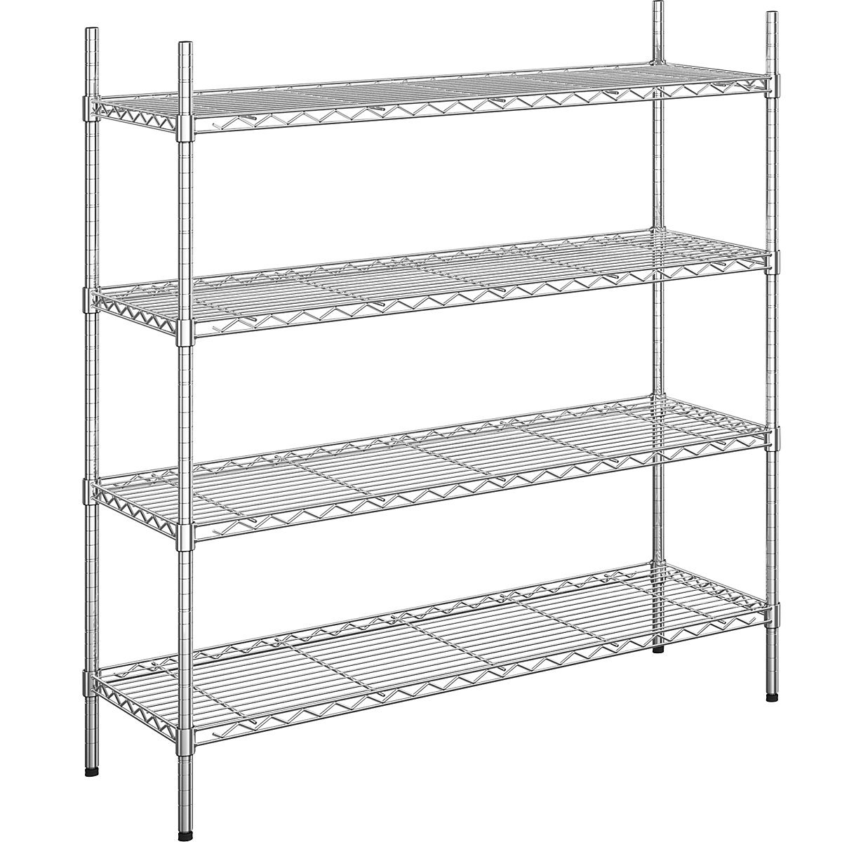 Steel wire mesh shelf unit, chrome plated