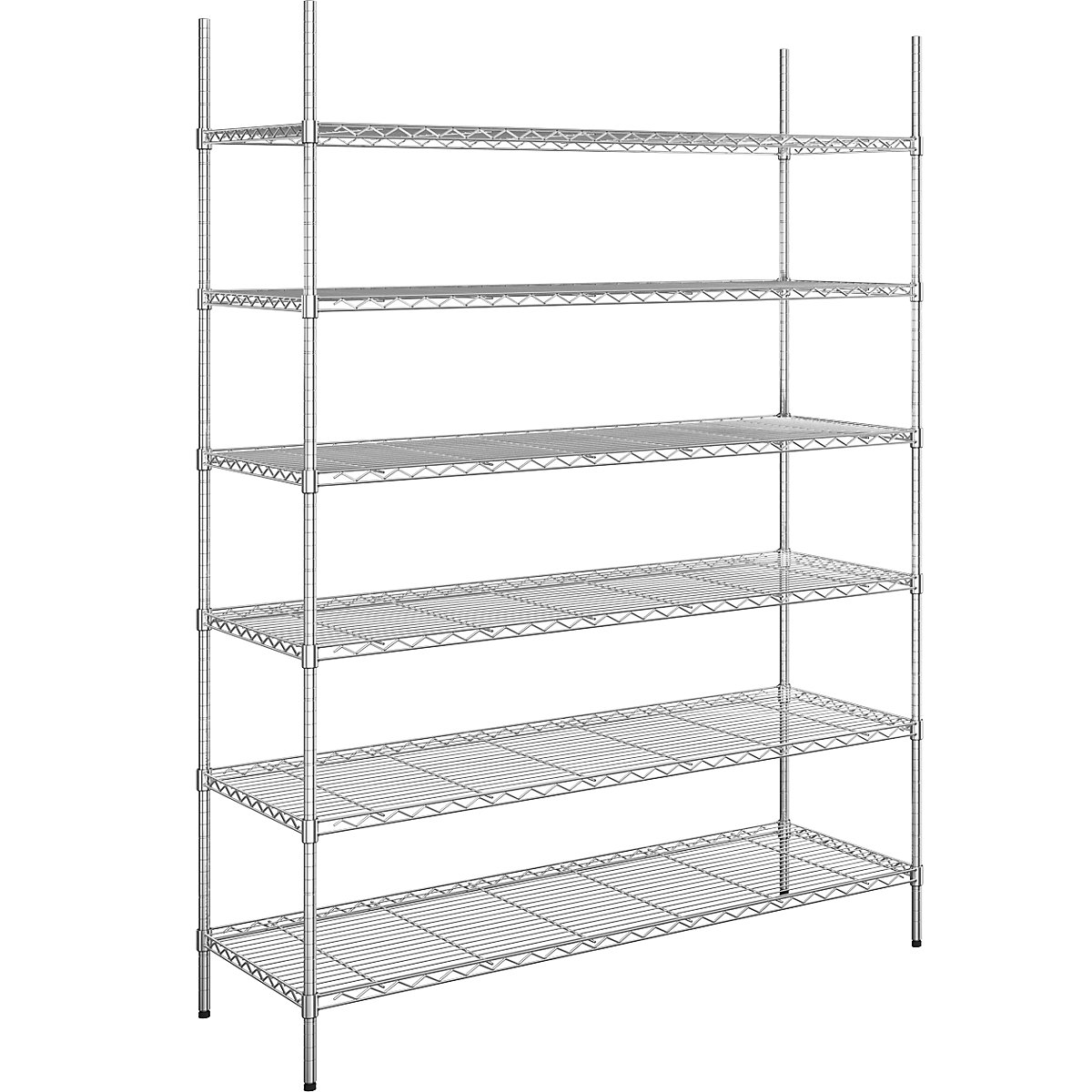Steel wire mesh shelf unit, chrome plated