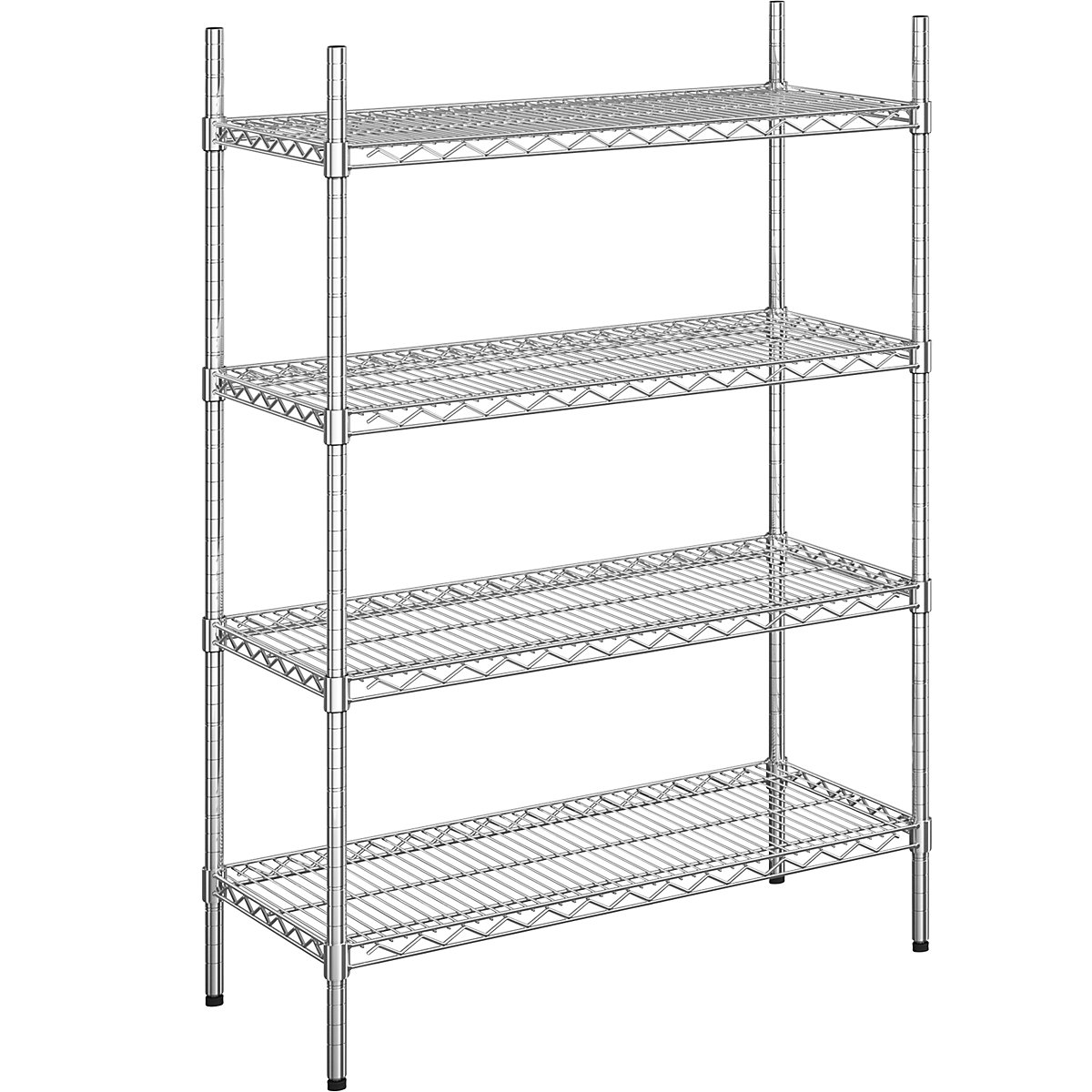 Steel wire mesh shelf unit, chrome plated