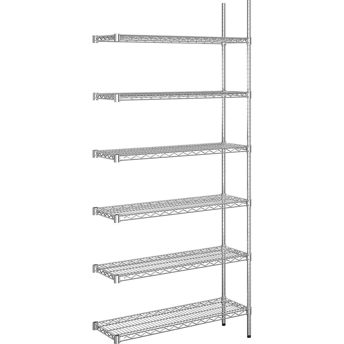 Steel wire mesh shelf unit, chrome plated