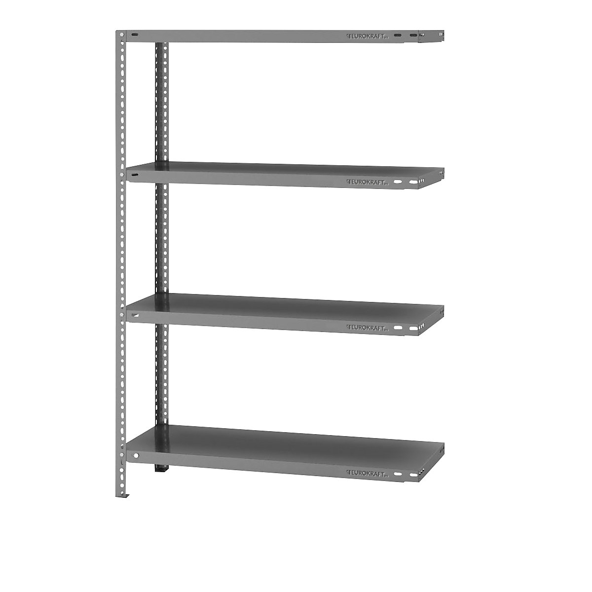 Storage bolt-together shelving, medium-duty – eurokraft pro, double-sided, HxWxD 1500 x 1000 x 400 mm, zinc plated, extension shelf unit-155