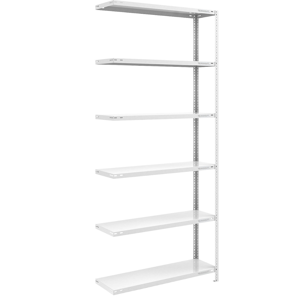 Storage bolt-together shelving, medium-duty – eurokraft pro, double-sided, HxWxD 2500 x 1000 x 400 mm, light grey, extension shelf unit-12