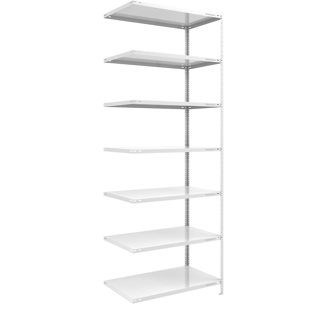 Storage bolt-together shelving, medium-duty – eurokraft pro, double-sided, HxWxD 3000 x 1000 x 800 mm, light grey, extension shelf unit-152