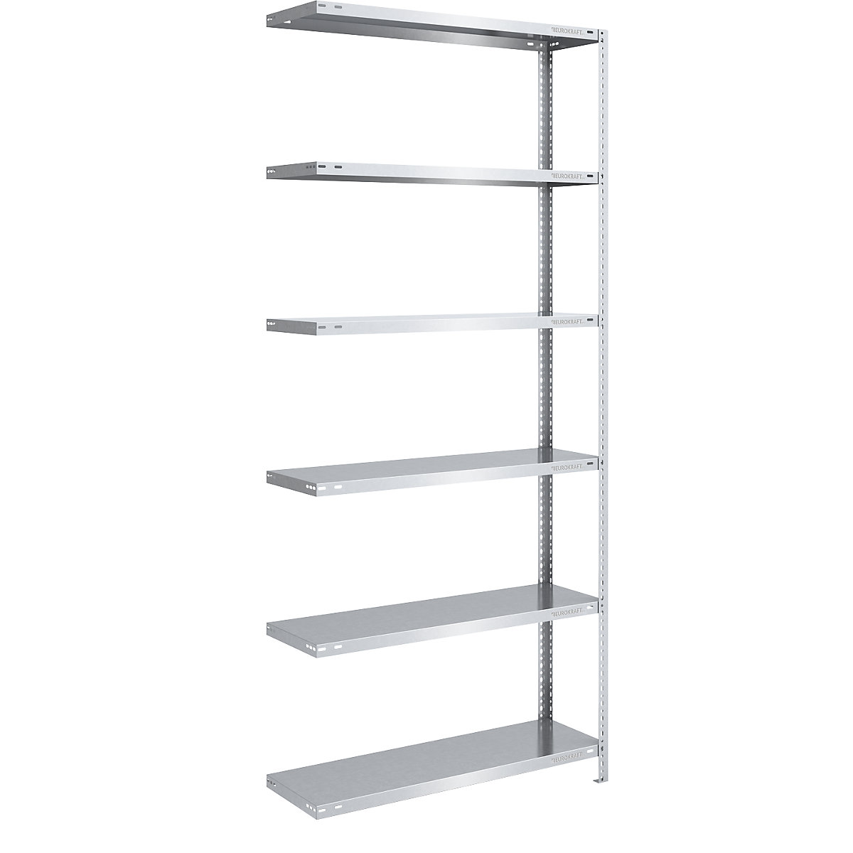 Storage bolt-together shelving, medium-duty – eurokraft pro, double-sided, HxWxD 2500 x 1000 x 400 mm, zinc plated, extension shelf unit-15