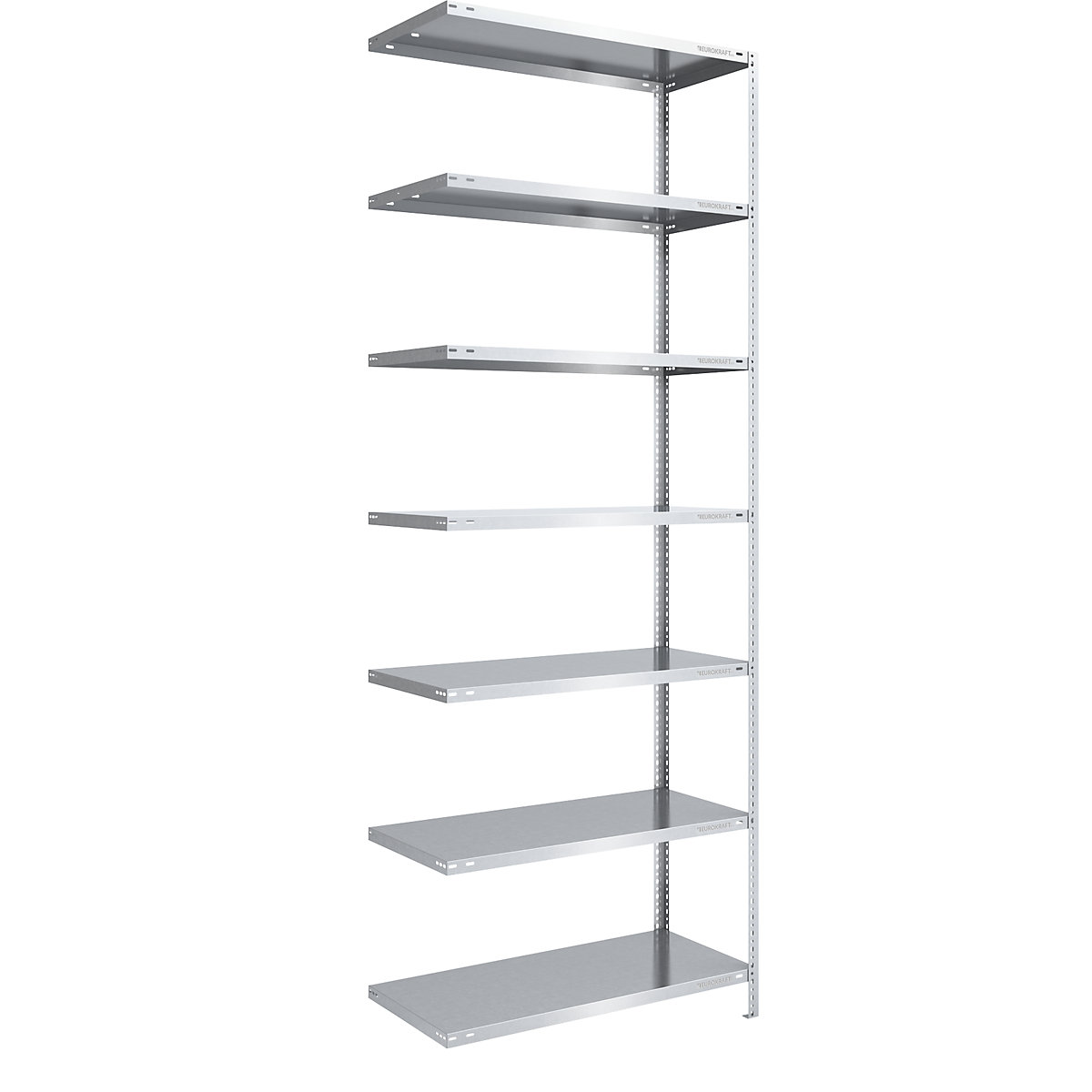 Storage bolt-together shelving, medium-duty – eurokraft pro, double-sided, HxWxD 3000 x 1000 x 600 mm, zinc plated, extension shelf unit-90