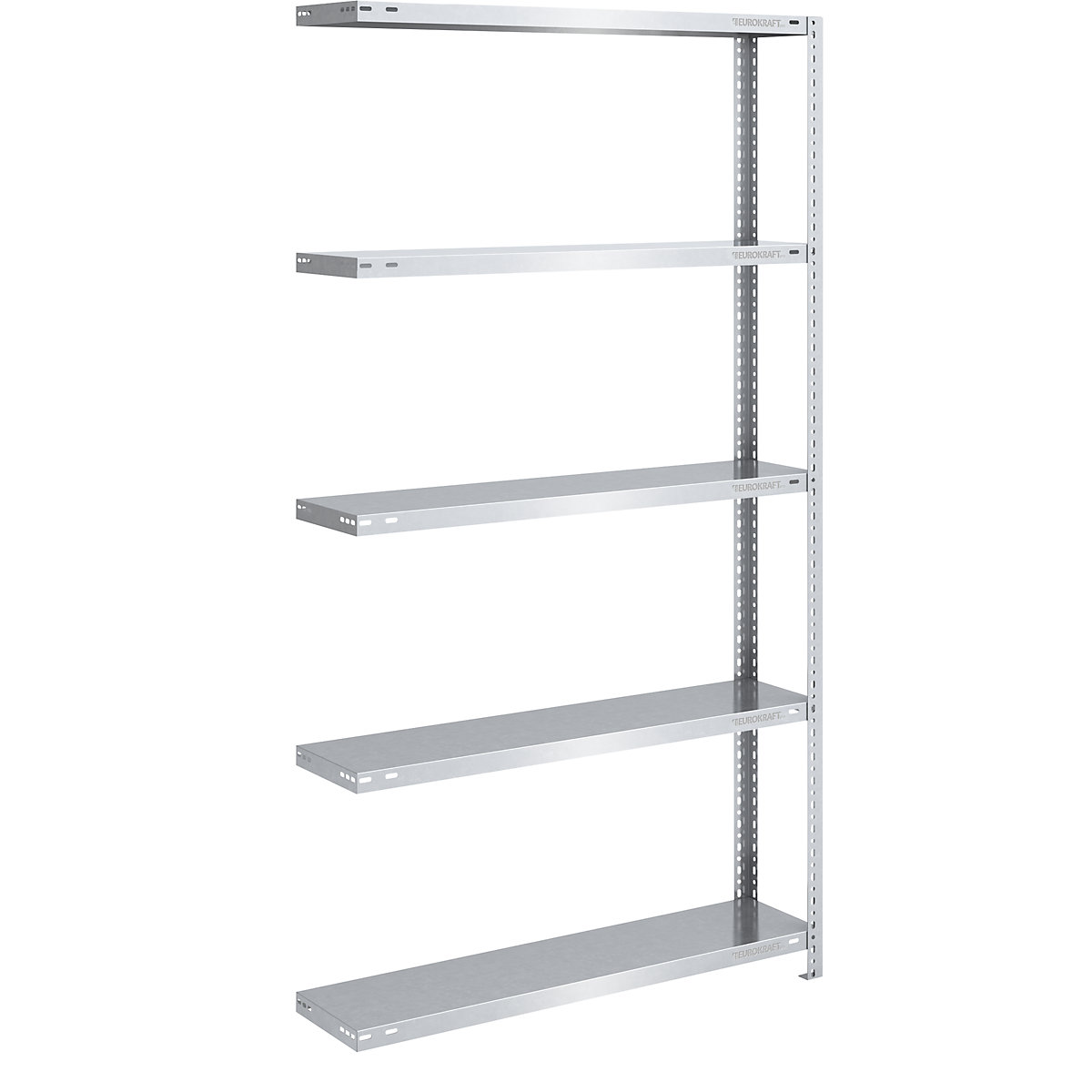 Storage bolt-together shelving, medium-duty – eurokraft pro, double-sided, HxWxD 2000 x 1000 x 300 mm, zinc plated, extension shelf unit-134