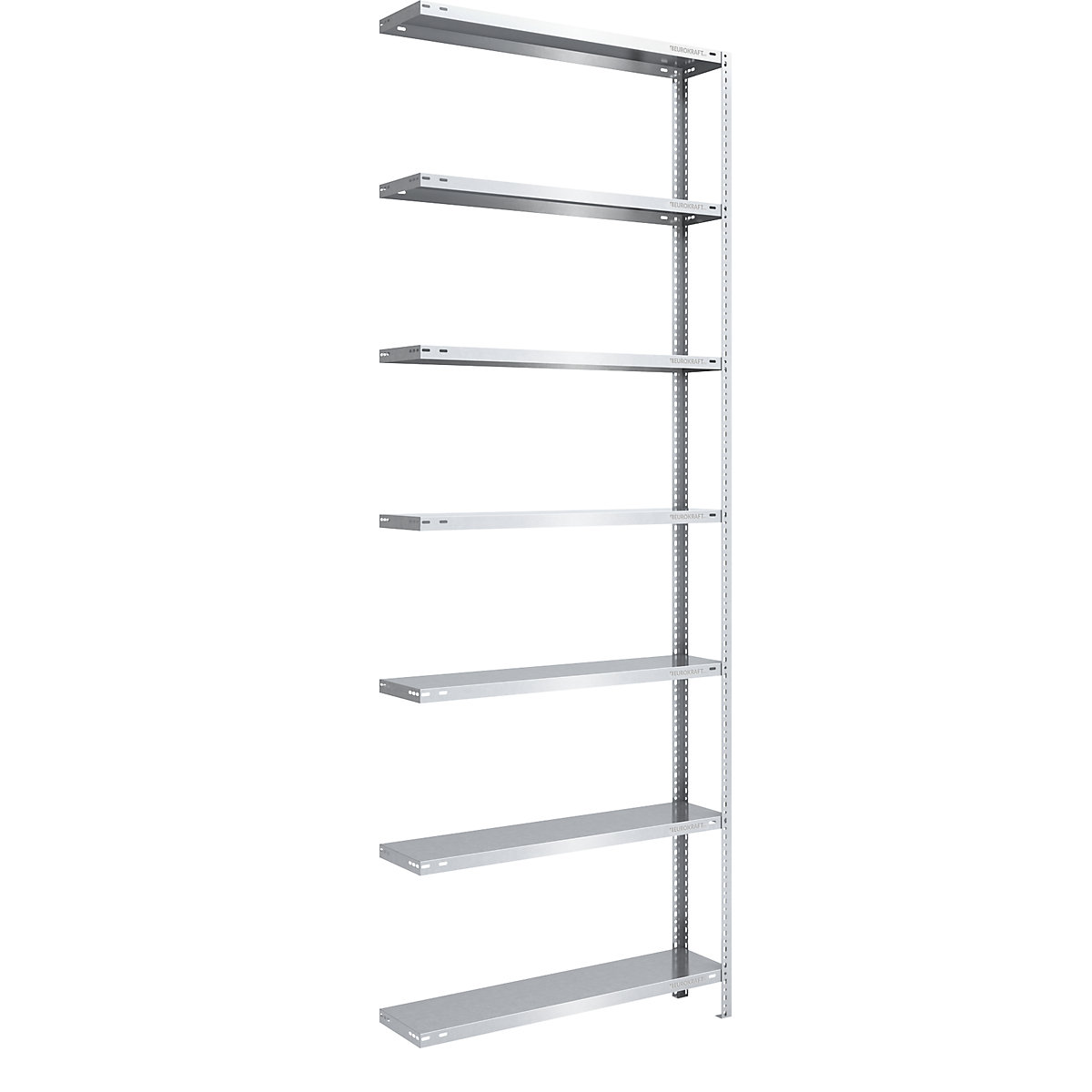 Storage bolt-together shelving, medium-duty – eurokraft pro, double-sided, HxWxD 3000 x 1000 x 300 mm, zinc plated, extension shelf unit-88