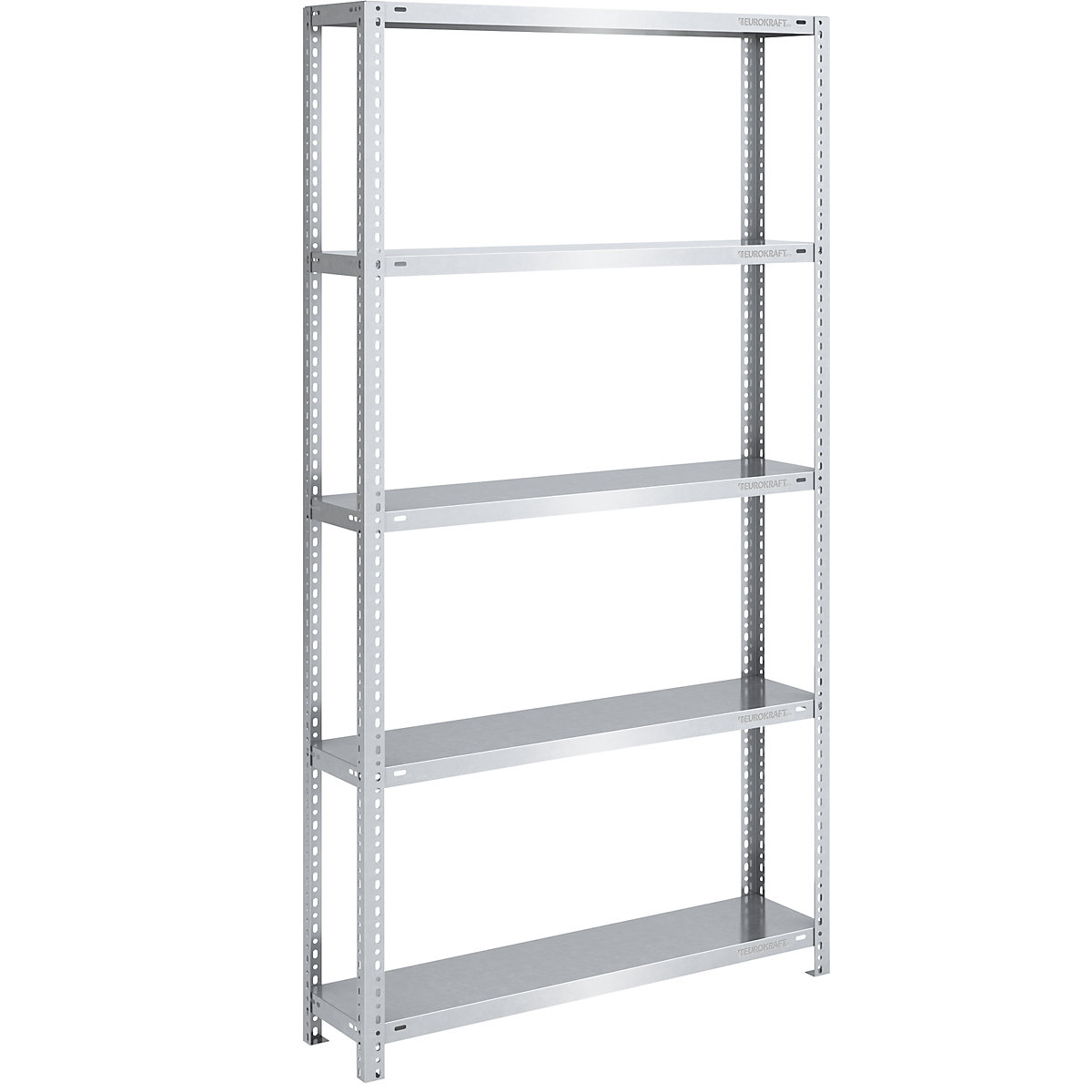 Storage bolt-together shelving, medium-duty – eurokraft pro, double-sided, HxWxD 2000 x 1000 x 300 mm, zinc plated, standard shelf unit-87