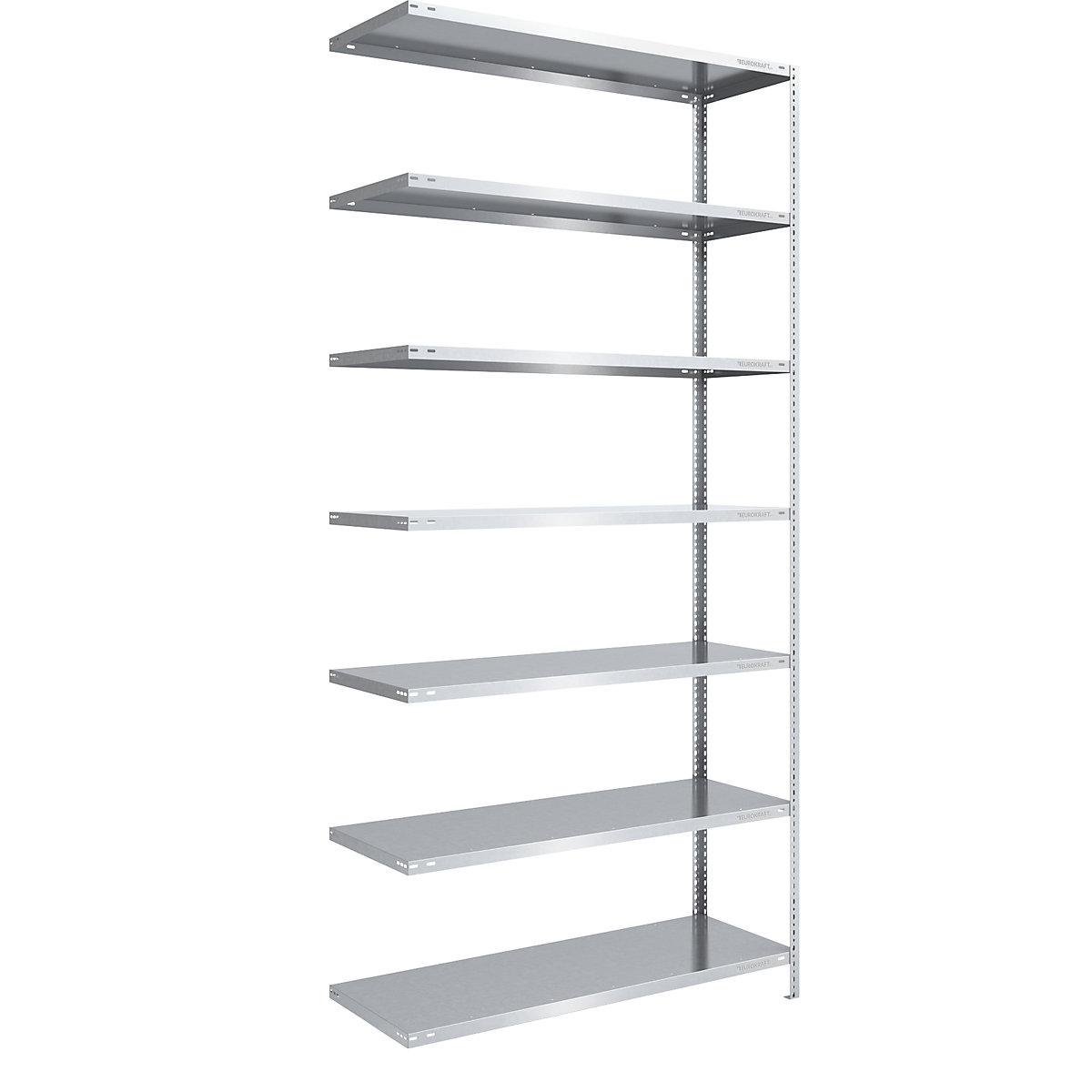 Storage bolt-together shelving, medium-duty – eurokraft pro, double-sided, HxWxD 3000 x 1300 x 600 mm, zinc plated, extension shelf unit-9