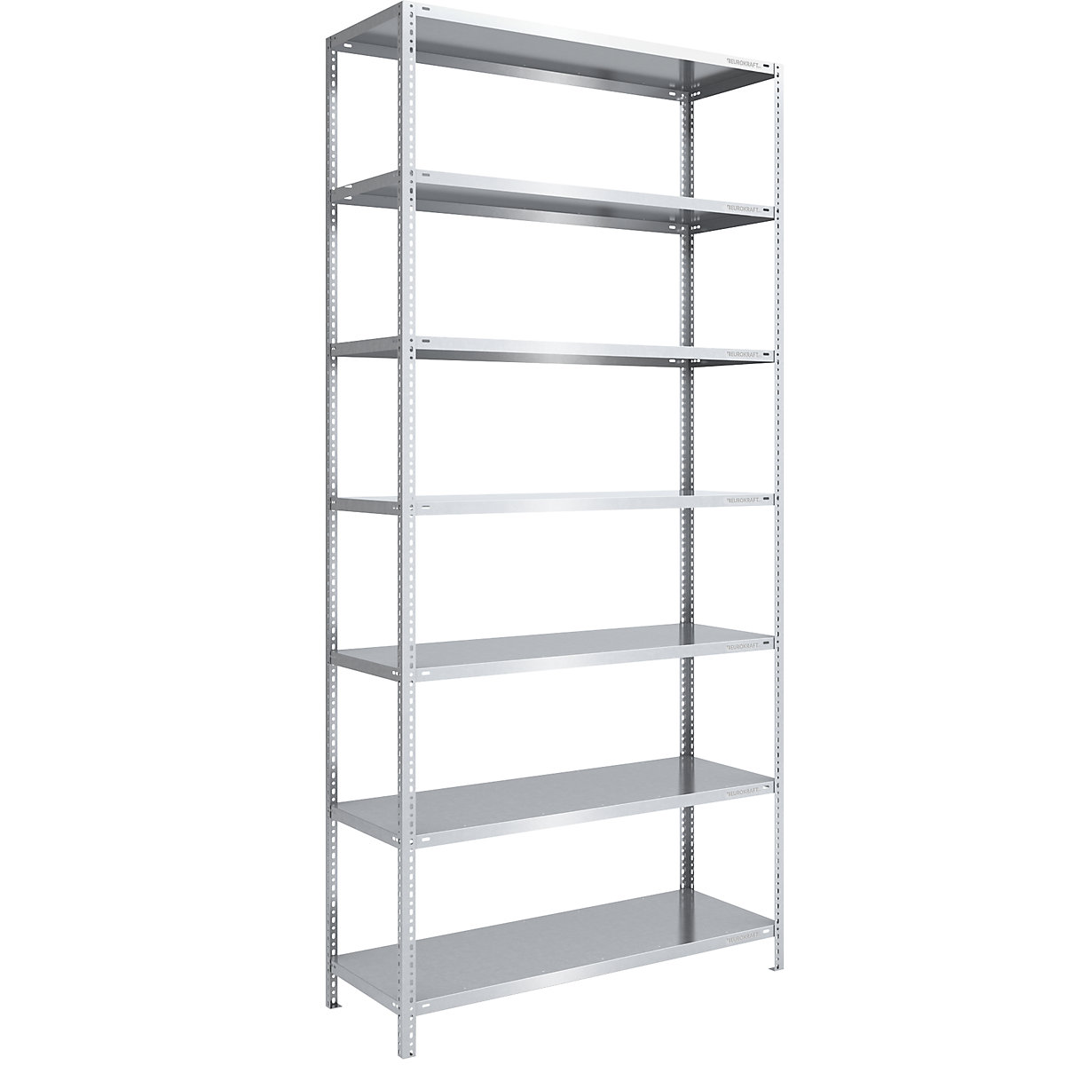 Storage bolt-together shelving, medium-duty – eurokraft pro, double-sided, HxWxD 3000 x 1300 x 600 mm, zinc plated, standard shelf unit-92