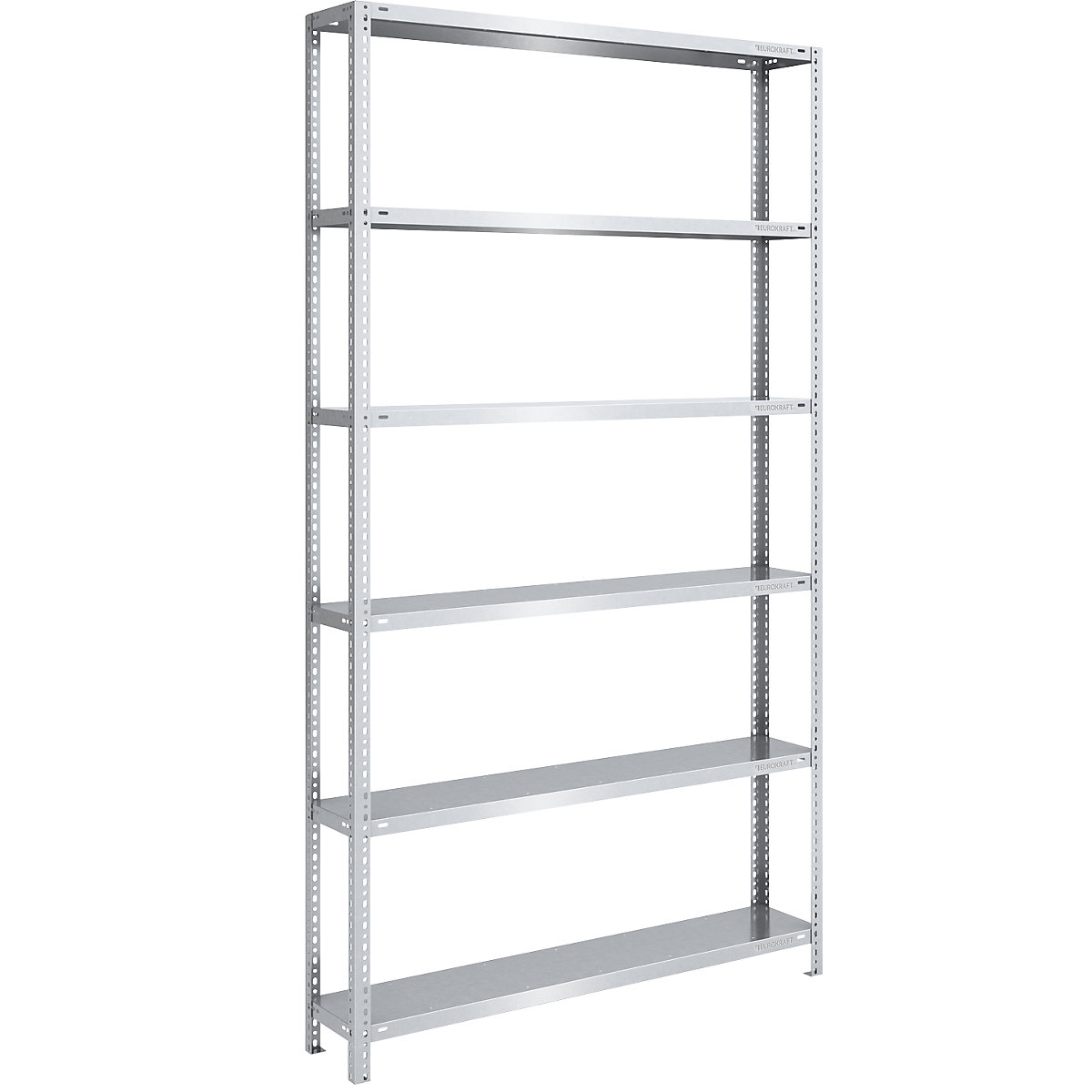 Storage bolt-together shelving, medium-duty – eurokraft pro, double-sided, HxWxD 2500 x 1300 x 300 mm, zinc plated, standard shelf unit-21