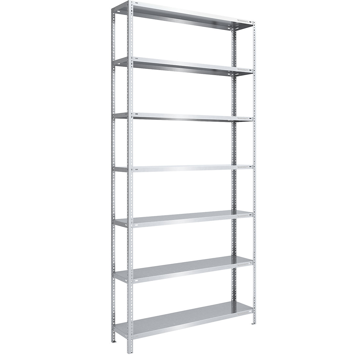 Storage bolt-together shelving, medium-duty – eurokraft pro, double-sided, HxWxD 3000 x 1300 x 400 mm, zinc plated, standard shelf unit-118