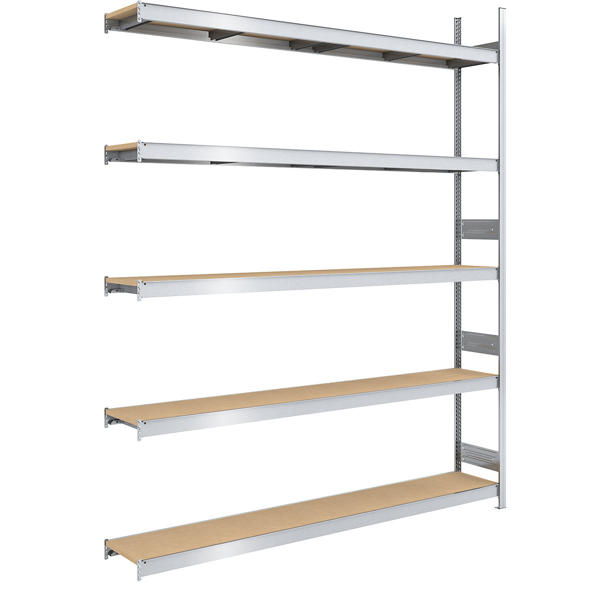 Wide span boltless shelf unit chipboard panels – hofe