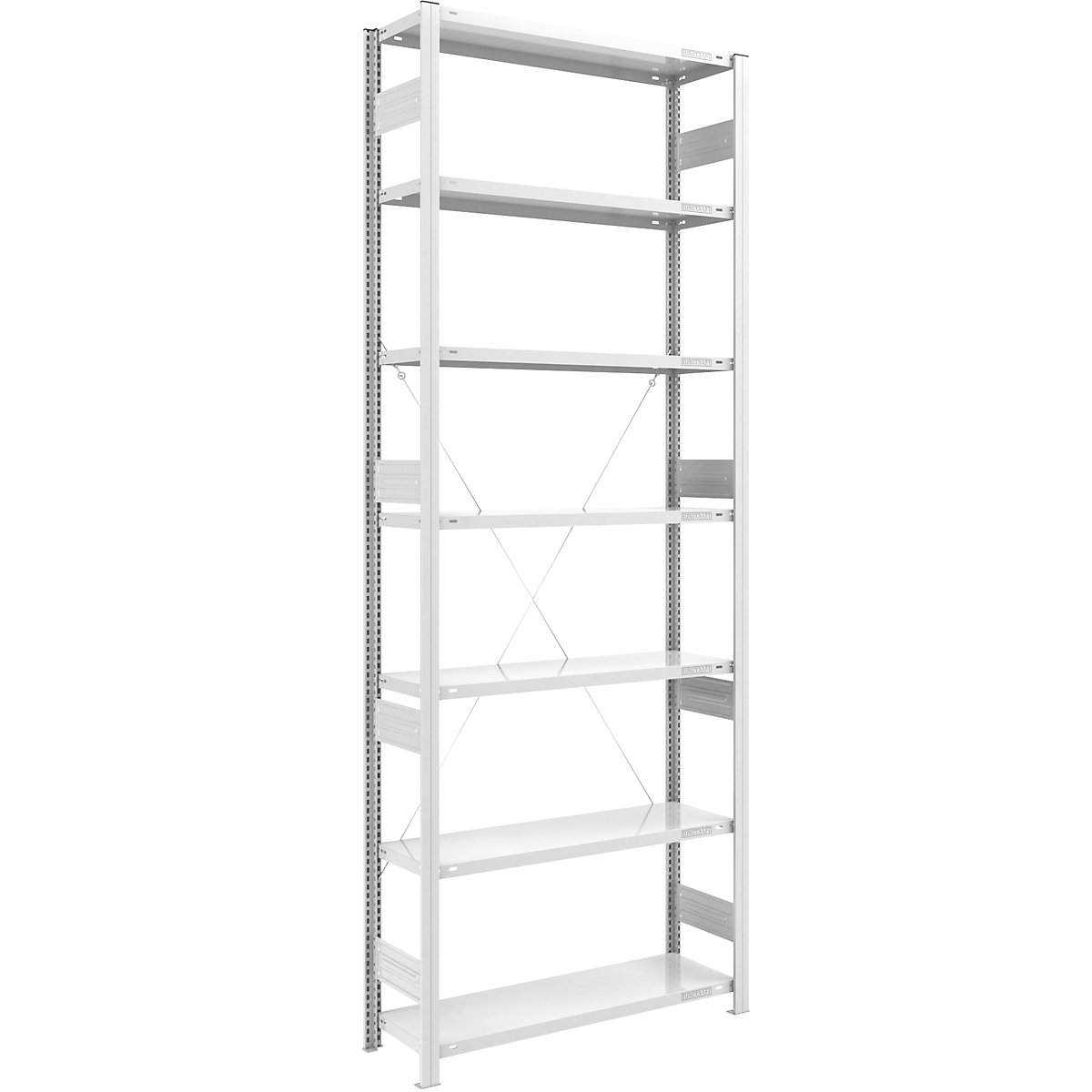 Heavy duty boltless shelving unit – eurokraft pro, single-sided, HxWxD 3000 x 1000 x 400 mm, grey, standard shelf unit-2