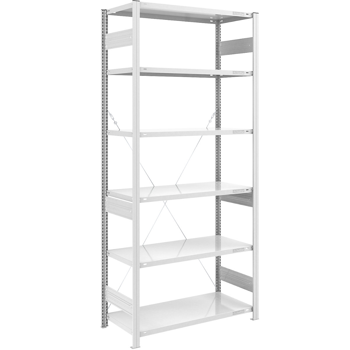 Heavy duty boltless shelving unit – eurokraft pro, single-sided, HxWxD 2500 x 1000 x 600 mm, grey, standard shelf unit-11