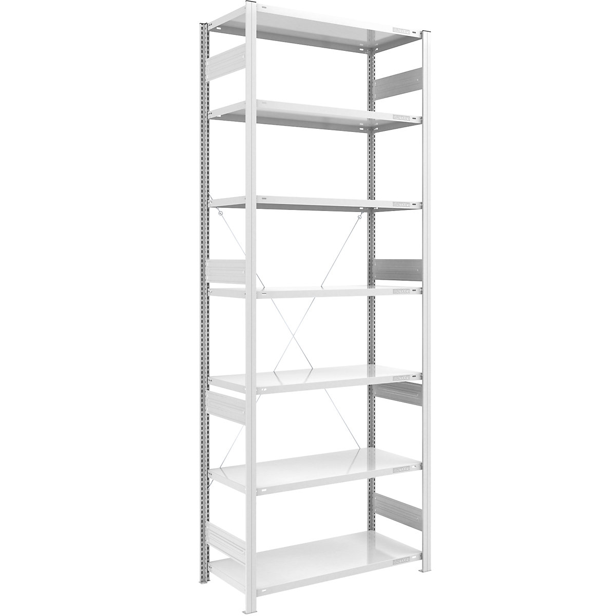 Heavy duty boltless shelving unit – eurokraft pro, single-sided, HxWxD 3000 x 1000 x 600 mm, grey, standard shelf unit-94