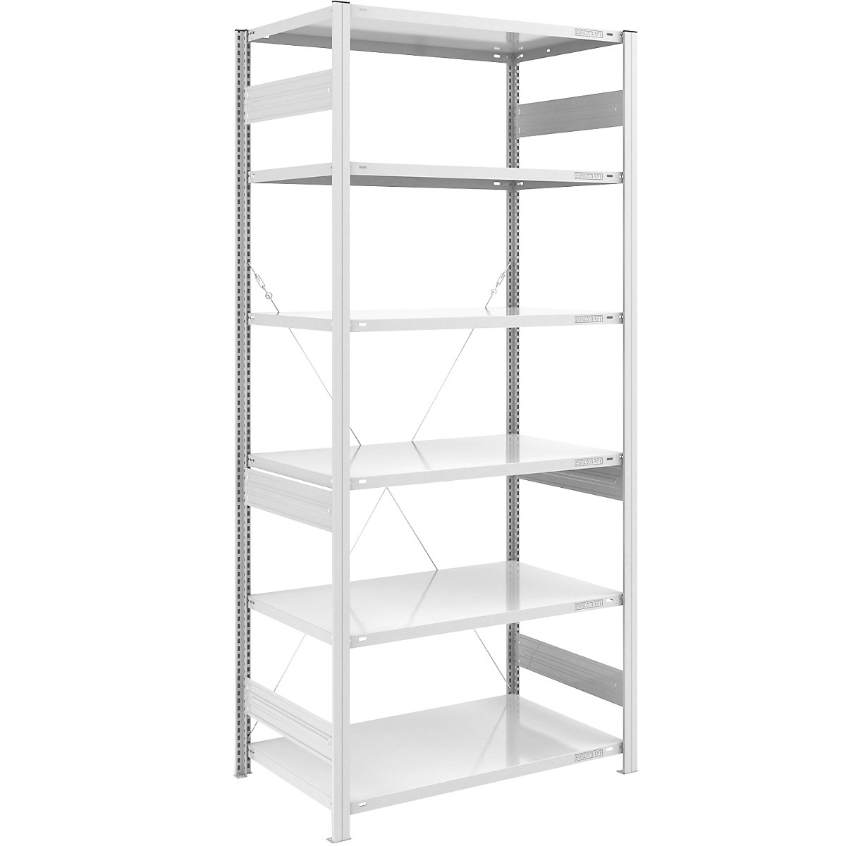 Heavy duty boltless shelving unit – eurokraft pro, single-sided, HxWxD 2500 x 1000 x 800 mm, grey, standard shelf unit-29