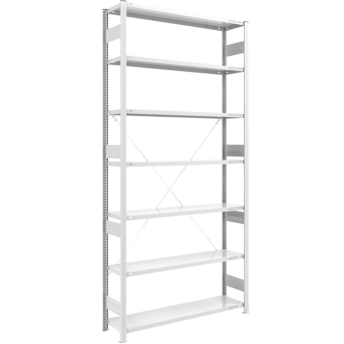 Heavy duty boltless shelving unit – eurokraft pro, single-sided, HxWxD 3000 x 1300 x 400 mm, grey, standard shelf unit-56